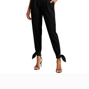 Michelle Mason 100% Silk Ankle Tie Pants In Maroon